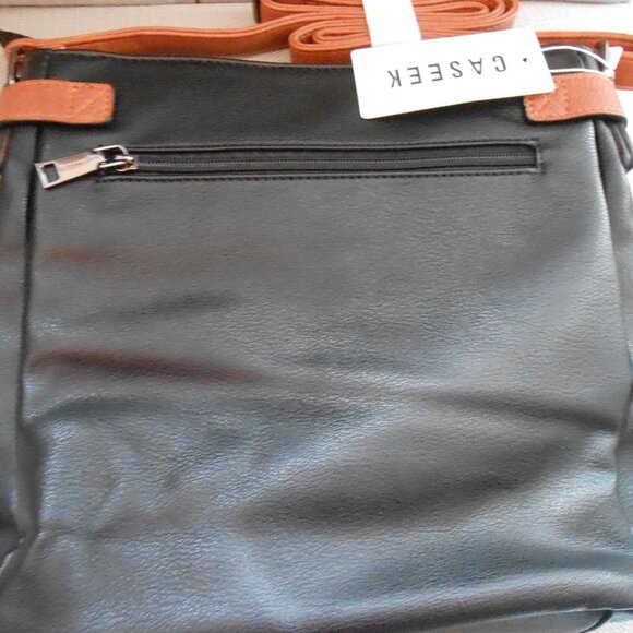 Caseek Black Brown Ivory Crossbody Zip Close Purse-NEW Lots Of Storage! - Picture 5 of 8